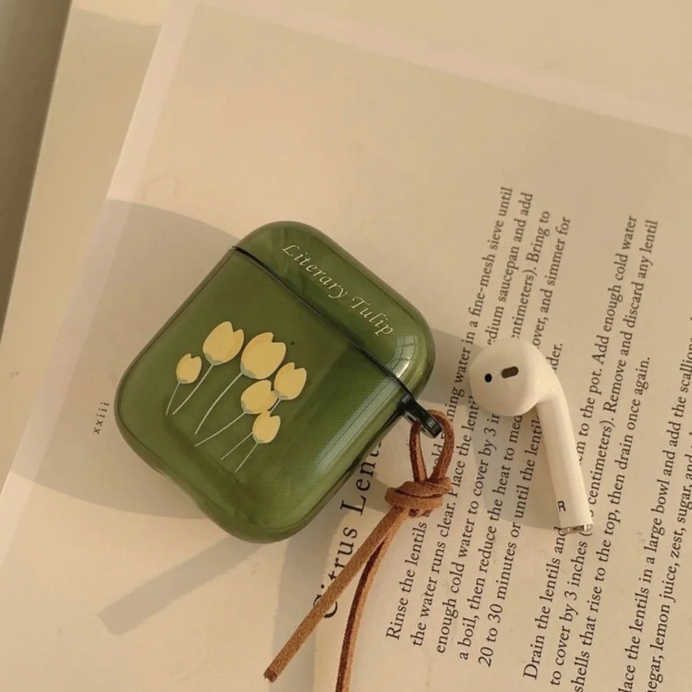 NEW Literary Tulip Apple AirPods Soft‎ Case